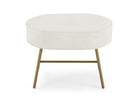 Ivory with Melted Bronze (789) 2-Ella Ottoman with LiveSmart Evolve Fabric