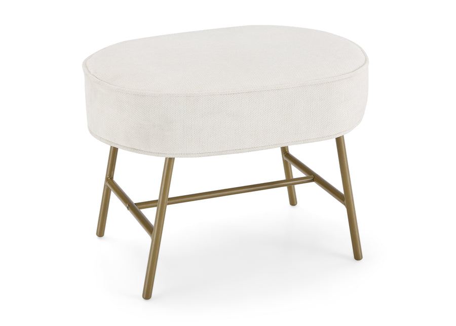 Ivory with Melted Bronze (789) 3-Ella Ottoman with LiveSmart Evolve Fabric