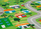 Beach Town (3404) 3-Extra Large Road Map Activity Rug for Girls and Boys - 78-inch L x 54-inch W