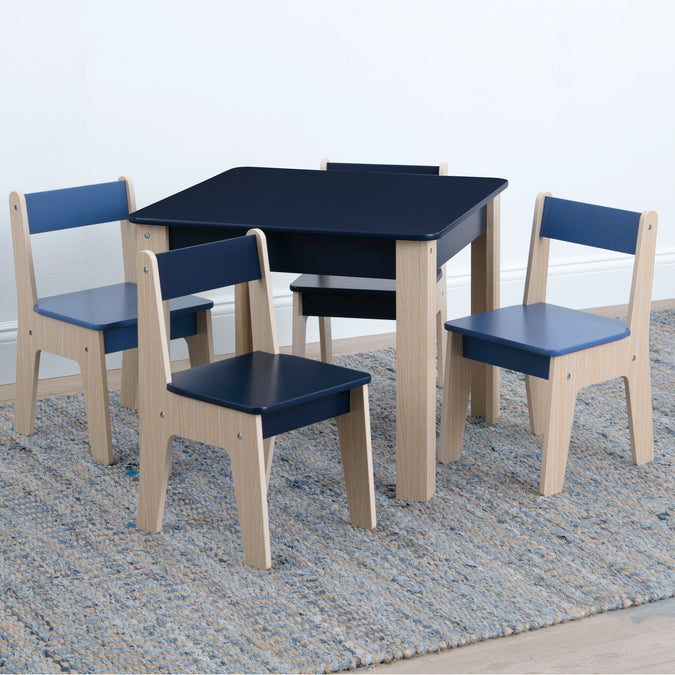 Navy & Natural (1270) 16-GapKids Table and 4 Chair Set