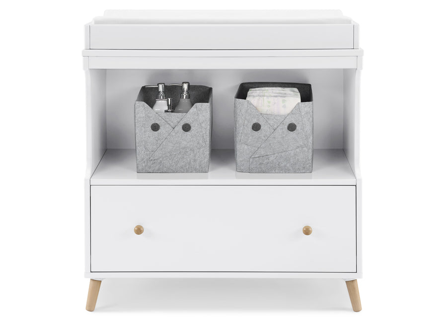 Bianca White with Natural (123) 6-Essex Convertible Changing Table with Drawer