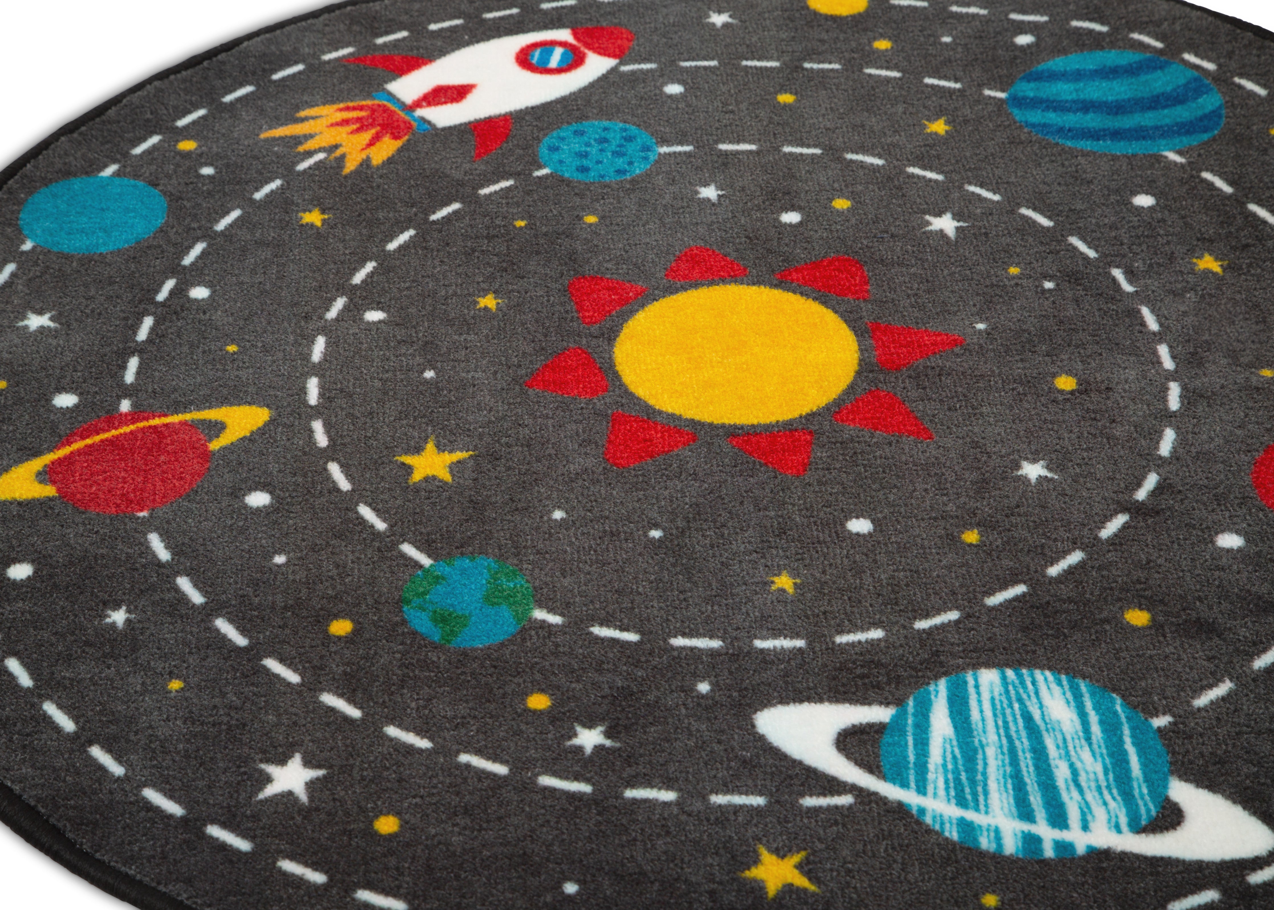 Space Round Rug Outer Space Round Area Rug for Kids, 39-Inch - Delta Children