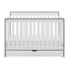 DCB: Bianca White with Grey (166) 9-Mercer 6-in-1 Convertible Crib with Storage Trundle