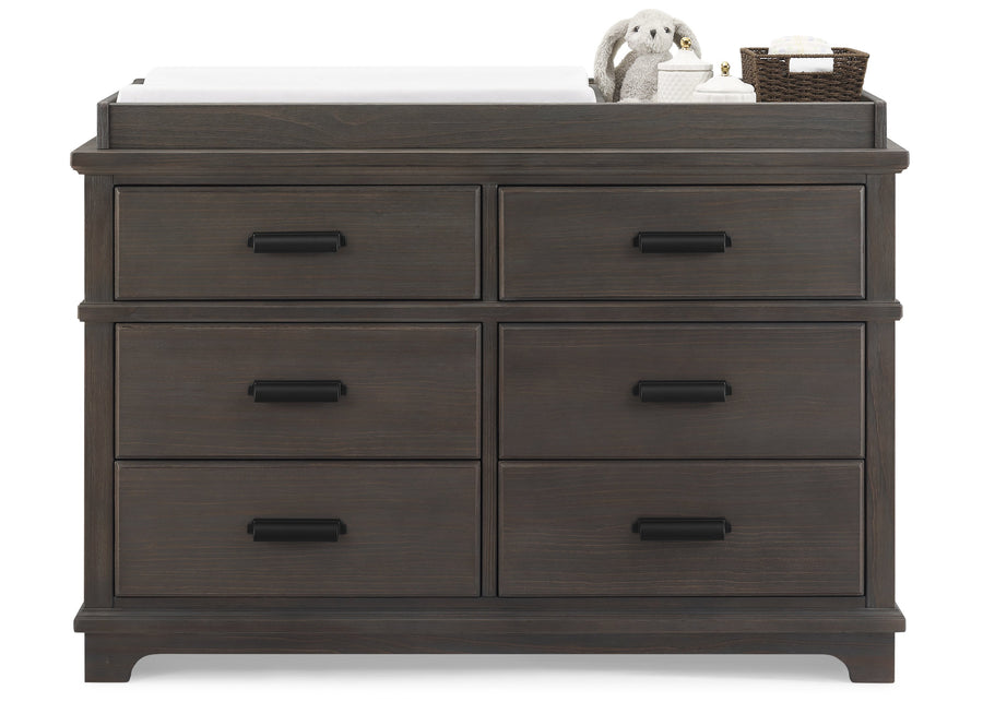 DCB: Rustic Grey (084) 7-Asher 6 Drawer Dresser with Changing Top