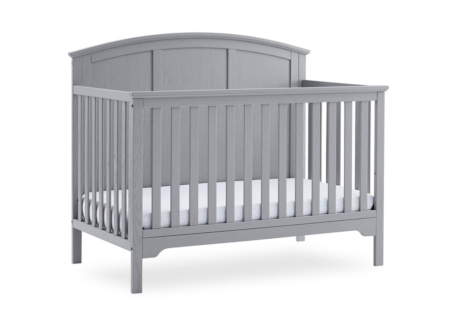 Textured Grey (1450) 3-Sweet Beginnings Sage Curve Top 6-in-1 Convertible Crib