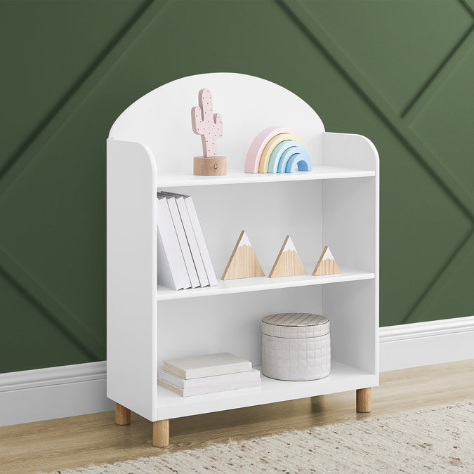 Bianca White with Natural (123) 7-Reese Bookcase