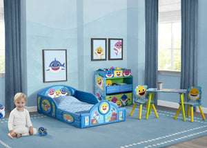Baby Shark Plastic Sleep and Play Toddler Bed with Delta Children