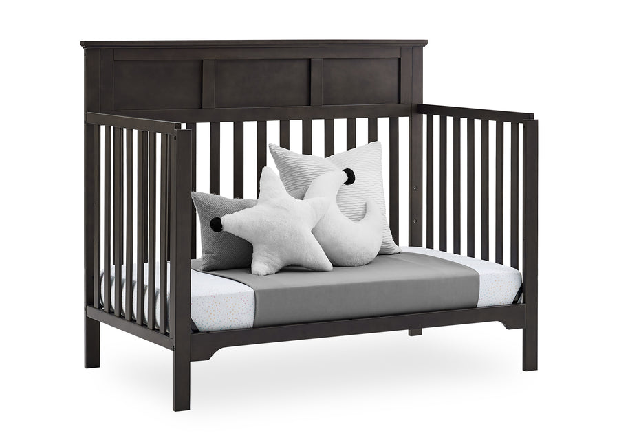 Stone Grey (1456) 21-Sweet Beginnings Hart Flat Top 6-in-1 Convertible Crib