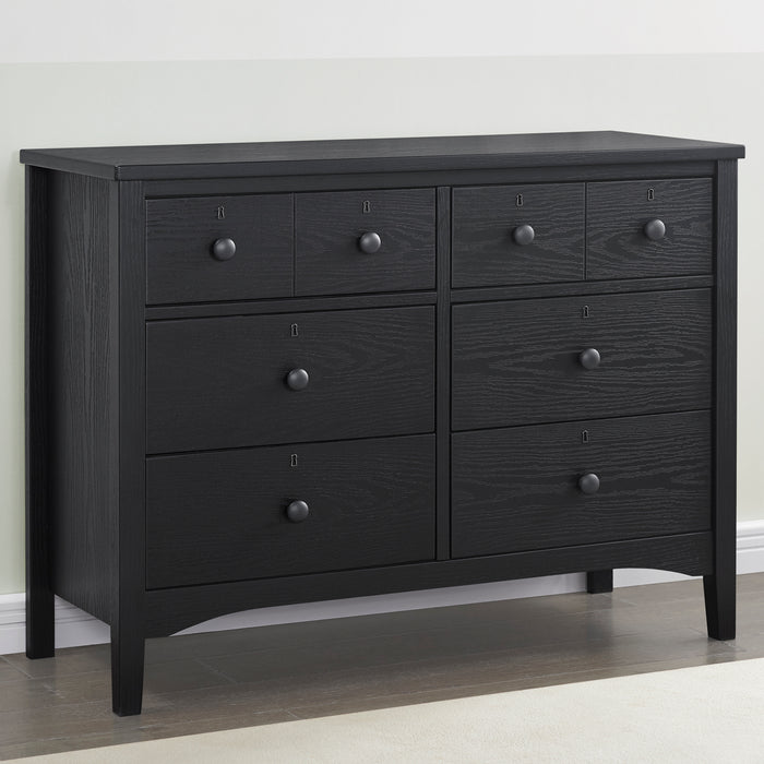 Textured Midnight Grey (1347) 0-Farmhouse 6 Drawer Dresser