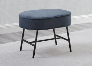 Ella Ottoman with LiveSmart Evolve Fabric Slate Blue with Black & Natural (1421) 1
