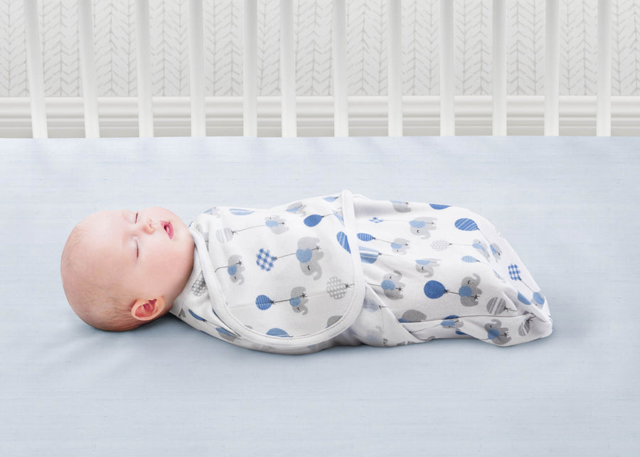 Boy (5003) 7-Little Lambs Adjustable Swaddle Wrap - Size Small/Medium, Fits Babies 0-3 Months/7-14 lbs., 3-Pack