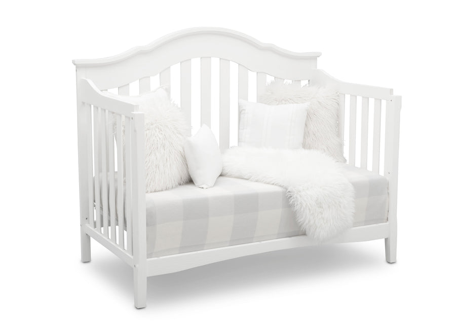 Textured White (1349) 17-Farmhouse 6-in-1 Convertible Baby Crib