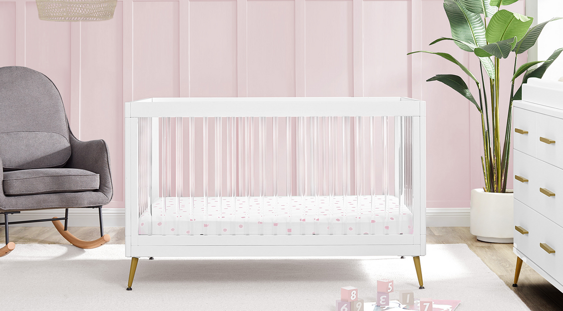 Sloane 4in1 Nursery Set White Acrylic Bronze
