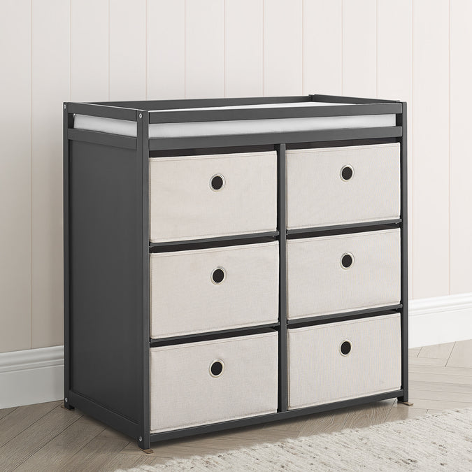 Charcoal Grey with Flax (1511) 9-Hayes Fabric Bin Changer