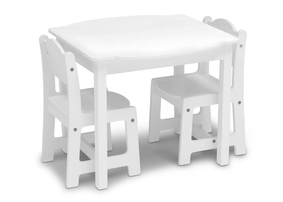 Textured White (1349) 10-Newport Table and 2 Chair Set
