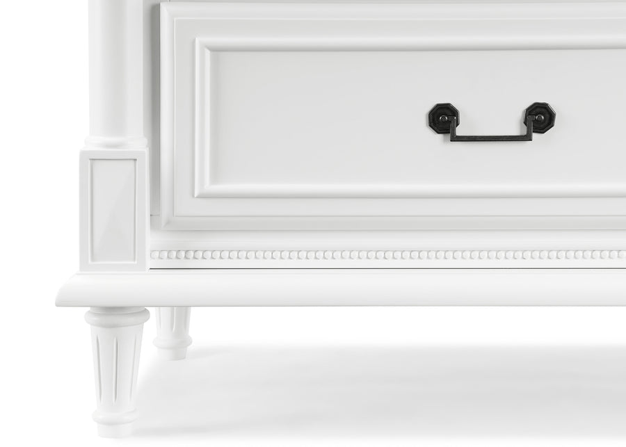 Bianca White (130) 13-Juliette 6 Drawer Dresser with Changing Top and Interlocking Drawers