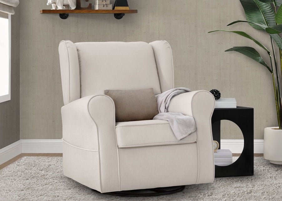 Cream (743) 10-Reston Nursery Glider Swivel Rocker Chair