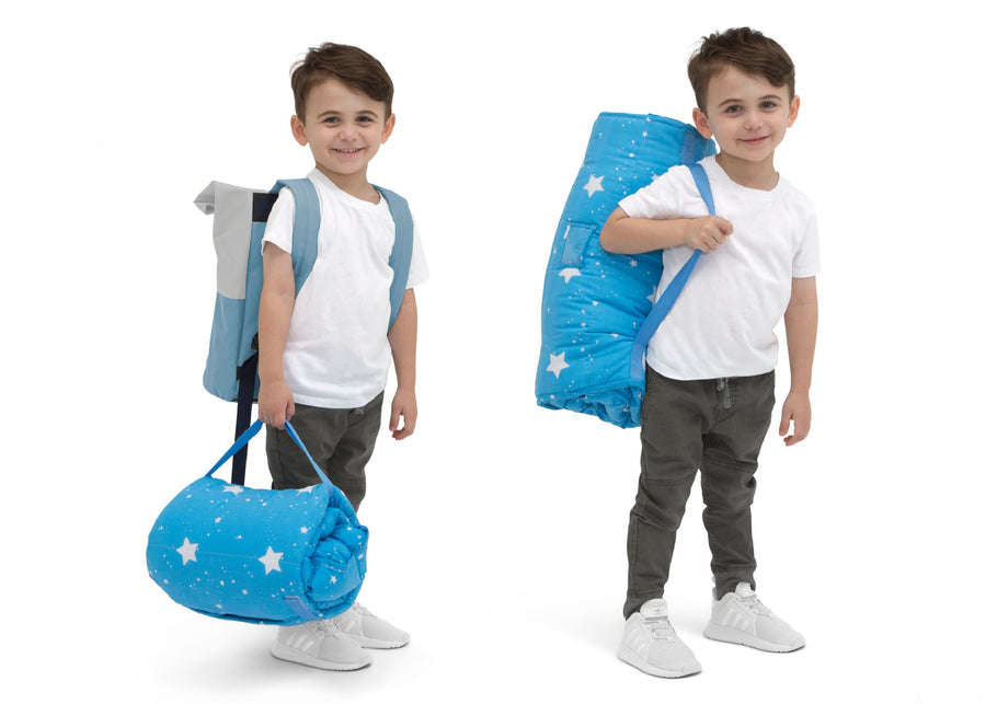 Blue Stars (2205) 18-Personalized Nap Mat with Included Pillow and Blanket for Toddlers & Kids