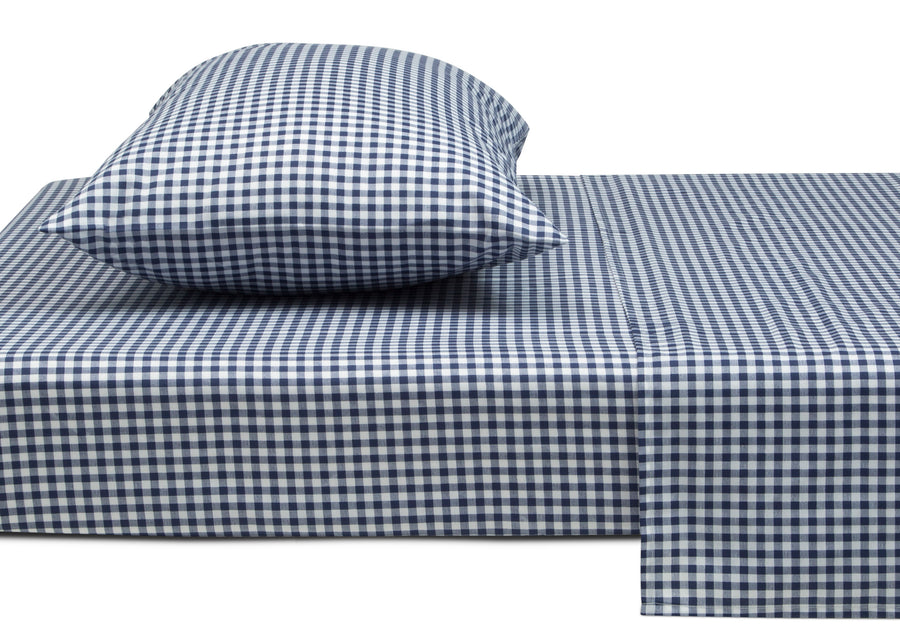 Navy Gingham (3220) 3-Navy Gingham 3-Piece Twin Sheet Set