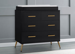 Sloane 4 Drawer Dresser with Changing Top Black with Melted Bronze (1413) 7