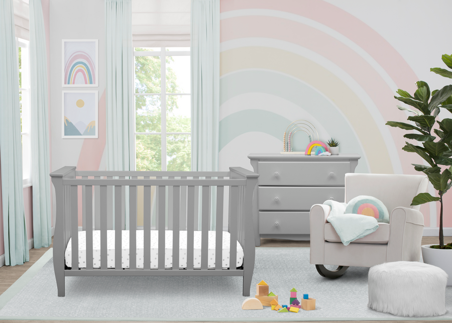 Delta Children Grey (026) Lancaster 3-in-1 Convertible Crib (552330), Room shoot 1-Lancaster 3-in-1 Convertible Crib