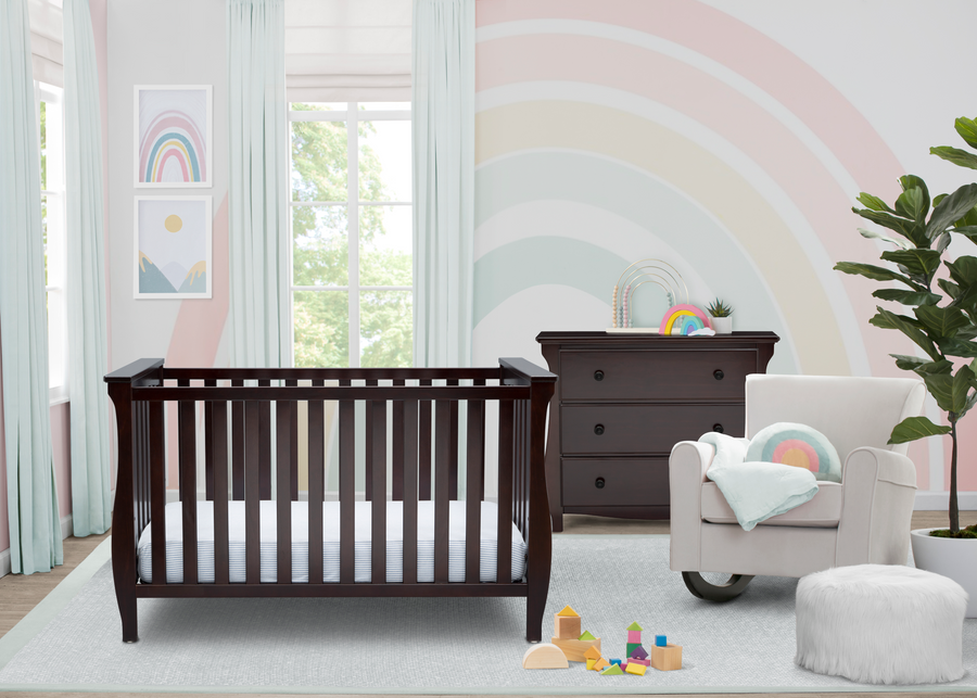 Delta Children Dark Chocolate (207) Lancaster 3-in-1 Convertible Crib (552330), Room 11-Lancaster 3-in-1 Convertible Crib