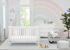 Delta Children Bianca White (130) Lancaster 3-in-1 Convertible Crib (552330), Roomshoot 6-Lancaster 3-in-1 Convertible Crib