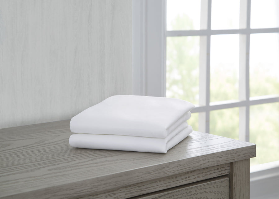 White (100) 1-Fitted Bassinet Sheet Set, 2-Pack – Compatible with the Following Simmons Kids Bassinet: 25601