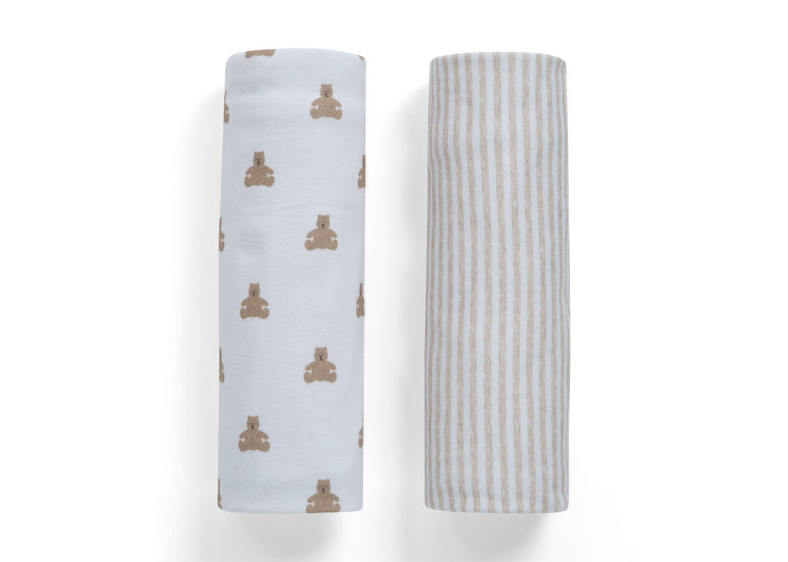 Tan Teddy Bears & Stripes (2407)