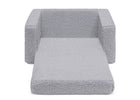 Grey Sherpa (5031) 5-Personalized Cozee Flip-Out Sherpa 2-in-1 Convertible Chair to Lounger for Kids