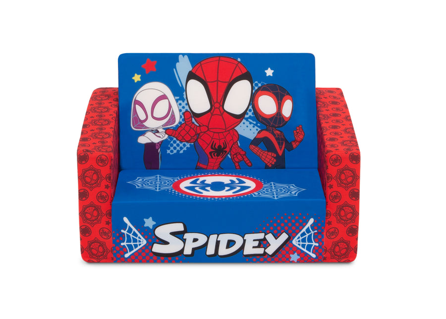 Spiderman (624) 2-Marvel Spidey and His Amazing Friends Cozee Flip-Out Chair - 2-in-1 Convertible Chair to Lounger for Kids