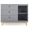 DCB:Grey with Natural (1359) 6-Poppy 3 Drawer Dresser with Cubbies