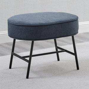 Ella Ottoman with LiveSmart Evolve Fabric Slate Blue with Black & Natural (1421) 0