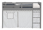 Grey Chevron (1049) 4-Bed Tent - Curtain Set for Twin Loft or Bunk Bed (Bed Sold Separately)