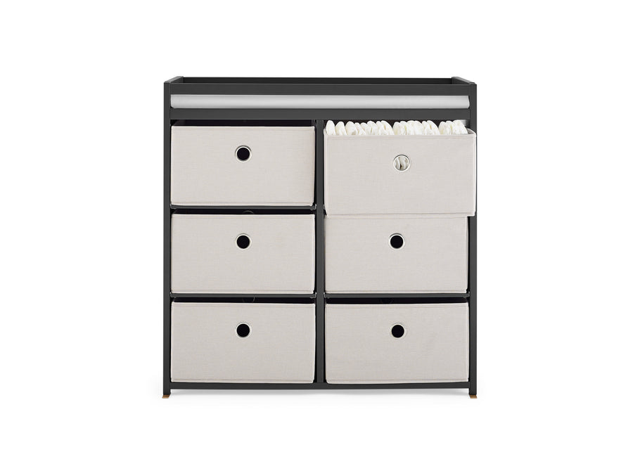 Charcoal Grey with Flax (1511) 7-Hayes Fabric Bin Changer