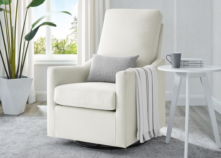 Cream (743) 12-Adley Nursery Glider Swivel Rocker Chair