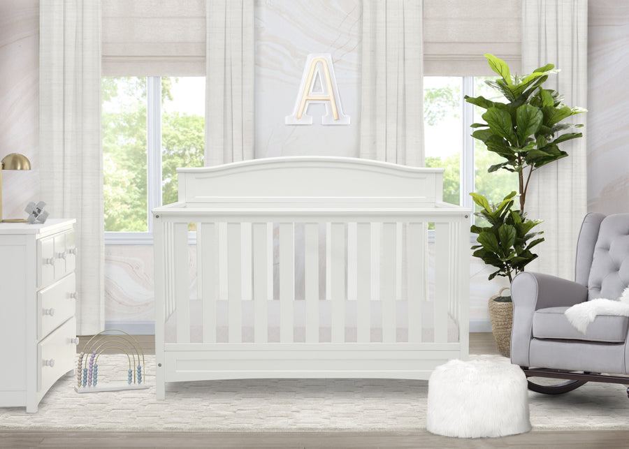 Bianca White (130) 9-Emery Deluxe 6-in-1 Convertible Crib