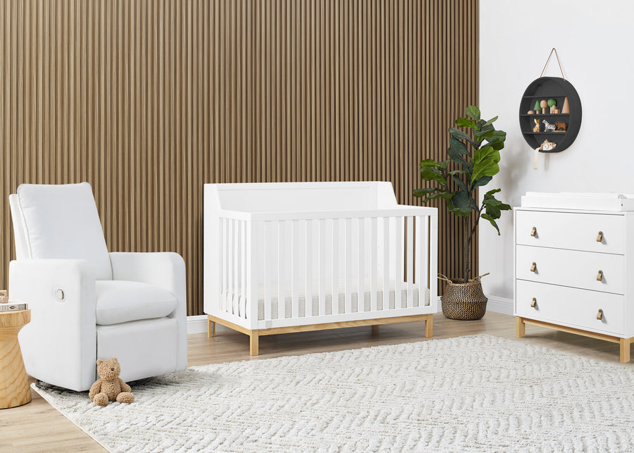 Bianca White with Natural (123) 1-babyGap Oxford 6-in-1 Convertible Crib