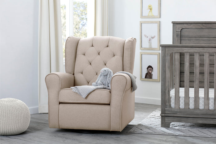 Emma Nursery Glider Swivel Rocker ChairFlax (710)