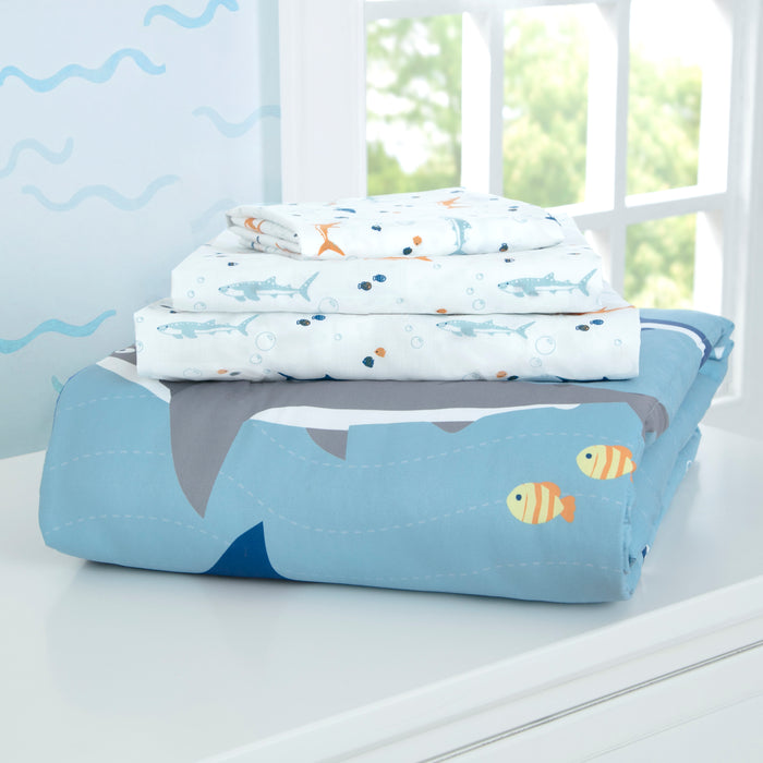 Marine Life (3214) 2-Boys 4-Piece Toddler Bedding Set