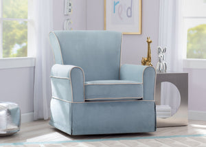 Frozen Blue with Cream (499) 8-Benbridge Upholstered Glider