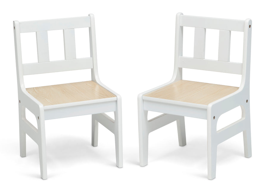 Natural and Primary Colors (1189) 4-Table and Chair Set (2 Chairs Included)