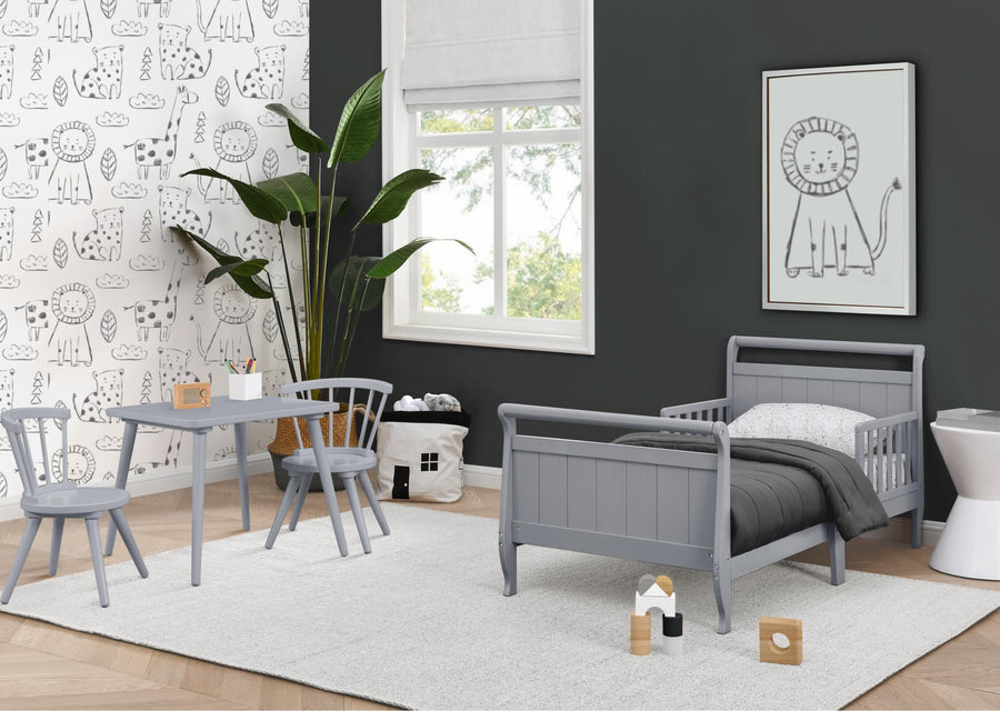 Grey (026) 5-Wood Sleigh Toddler Bed