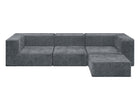 Grey Suede (5000) 2-Cozee 4-Piece Sectional Sofa Set