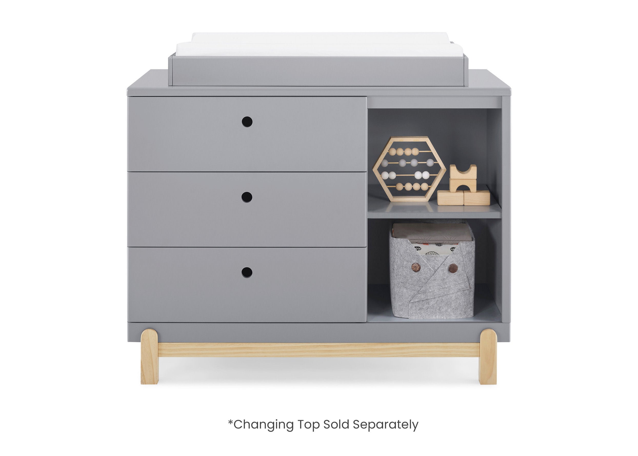 Poppy 3 Drawer Dresser with Cubbies - Delta Children