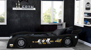 Grand Prix Race Car Toddler-to-Twin Bed Black 7