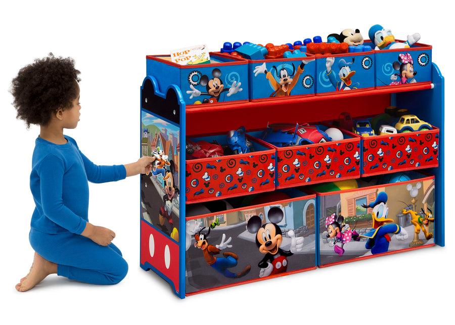 Mickey Hot Dog (1054) 6-Mickey Mouse Deluxe 9 Bin Design and Store Toy Organizer
