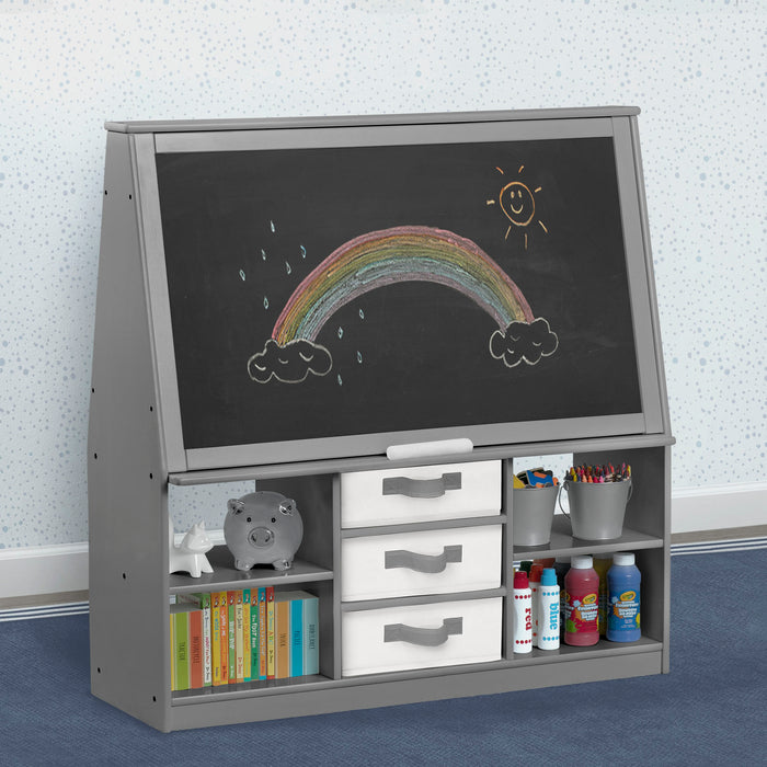 Grey (026) 1-At-Home Artist Center – Deluxe Double-Sided Easel & Storage Unit