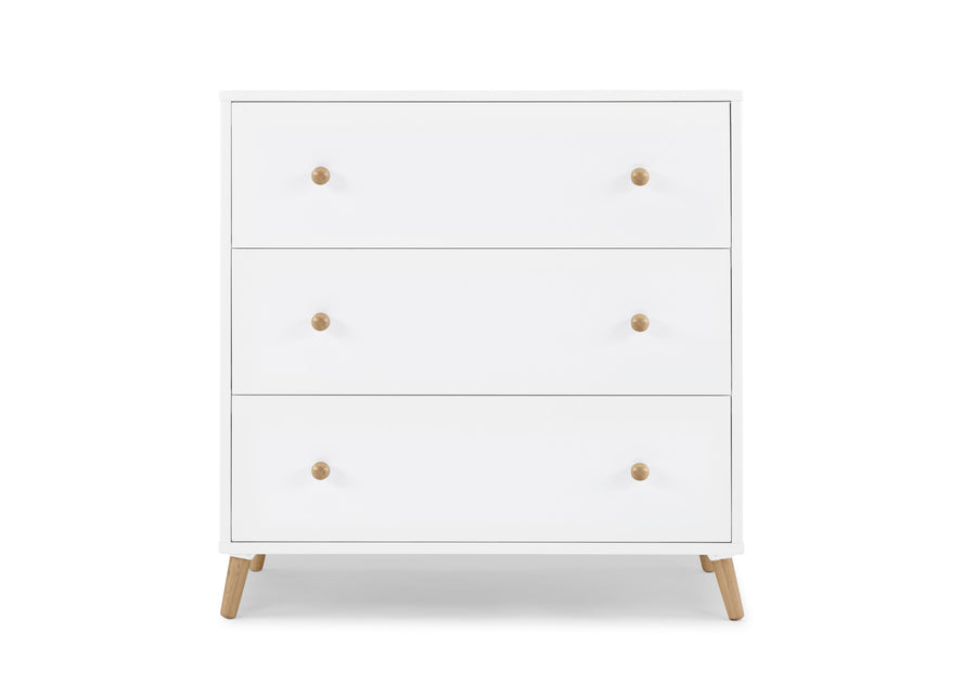 Bianca White with Natural (123) 6-Essex 3 Drawer Dresser