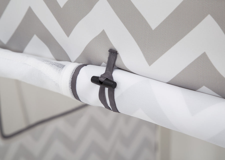 Grey Chevron (1049) 5-Bed Tent - Curtain Set for Twin Loft or Bunk Bed (Bed Sold Separately)